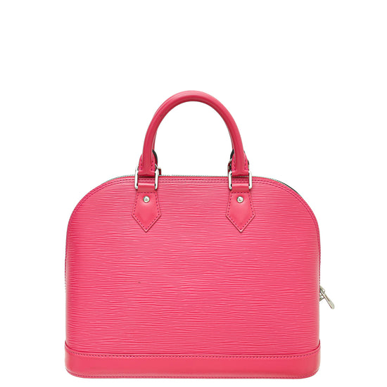 100% Authentic Louis Vuitton Alma Custom Painted Hot Pink Handbag  W/Accessories