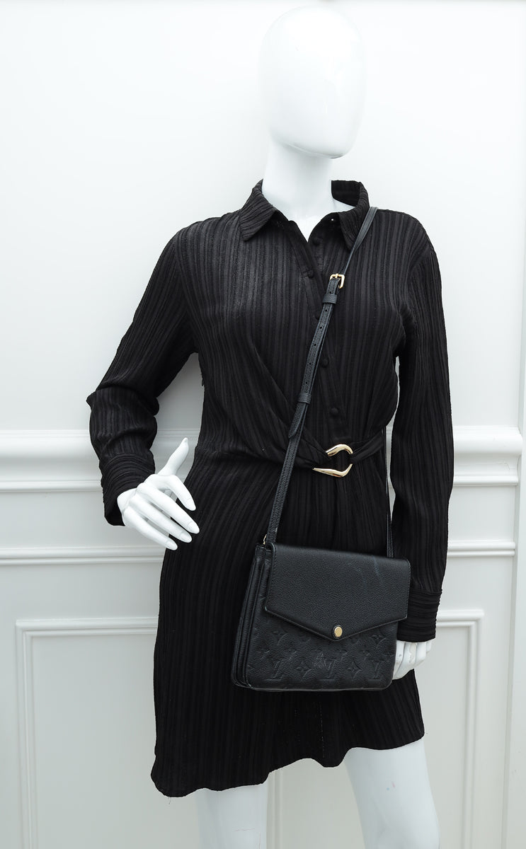 Louis Vuitton Black Monogram Empreinte Leather Twinset Bag