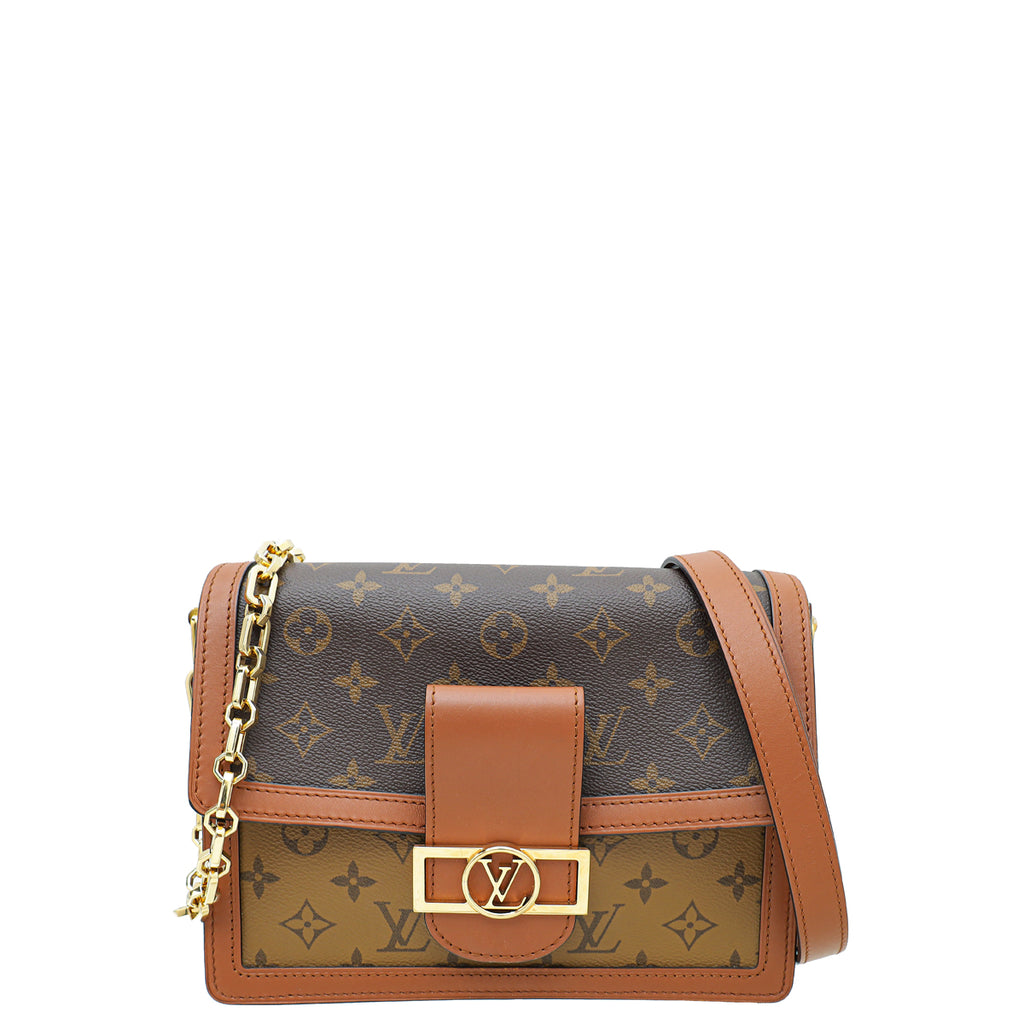 Louis Vuitton Monogram Reverse Dauphine MM Flap Crossbody Chain Bag s27lv93  at 1stDibs