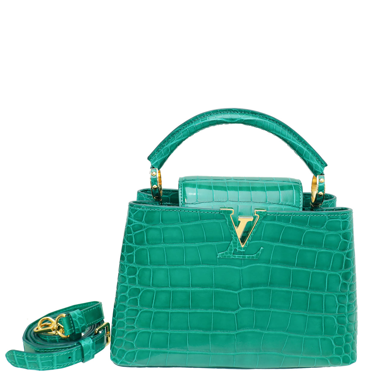 Louis Vuitton Emeraude Alligator Brilliant Capucines BB Bag-Louis Vuitton-THE CLOSET