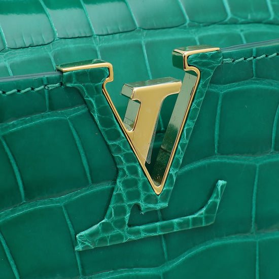 Louis Vuitton Emeraude Alligator Brilliant Capucines BB Bag