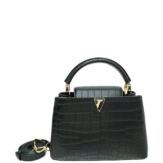 Louis Vuitton Black Matte Alligator Capucines BB Bag
