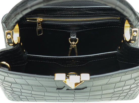Louis Vuitton Black Matte Alligator Capucines BB Bag