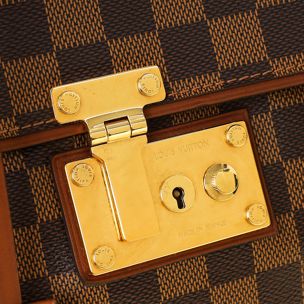 Louis Vuitton Ebene Damier Ascot Bag w/ Initial S