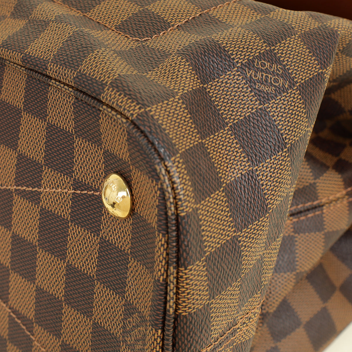 Louis Vuitton Ebene Damier Ascot Bag w/ Initial S
