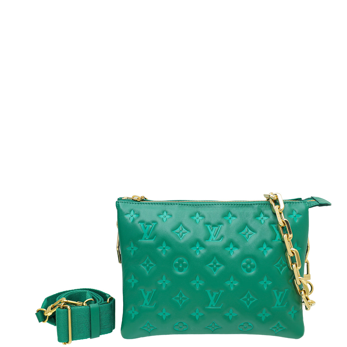 Louis Vuitton Coussin Bag Monogram Embossed Patent PM Green 1451461