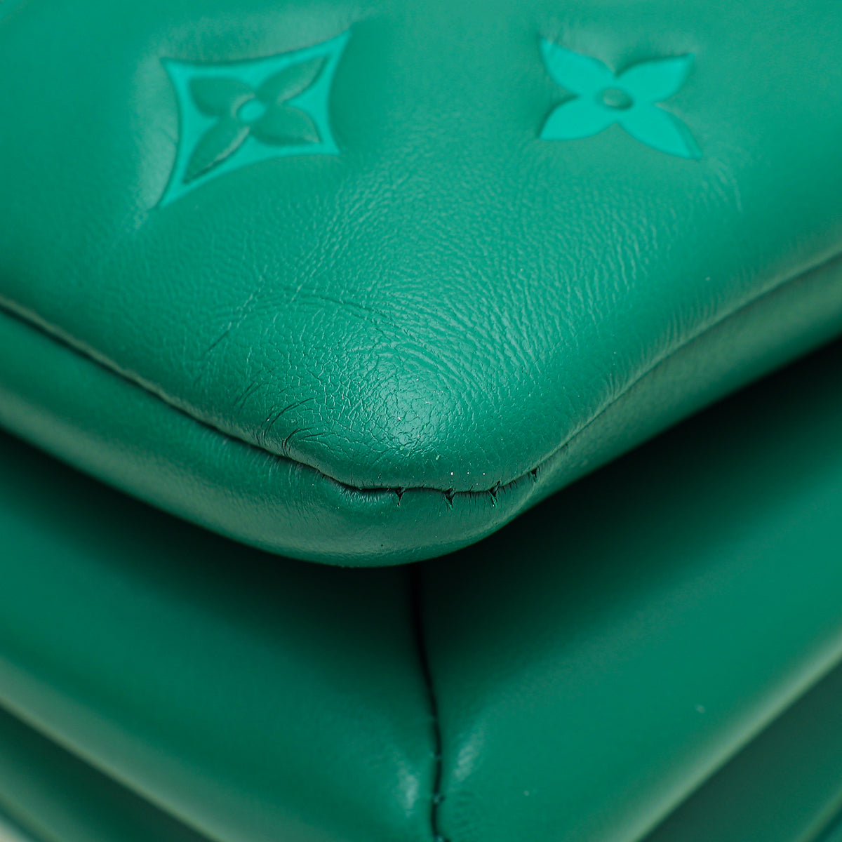 Louis Vuitton Vert Green Monogram Embossed Puffy Coussin PM Bag