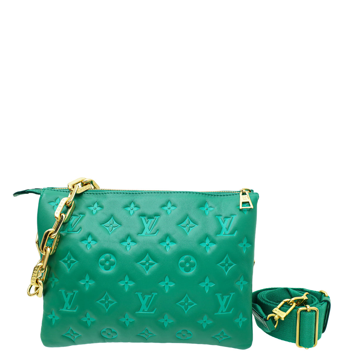 Louis Vuitton Vert Green Monogram Embossed Puffy Coussin PM Bag-Louis Vuitton-THE CLOSET