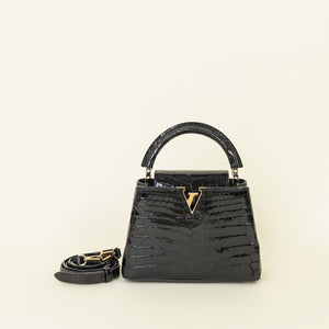 Louis Vuitton Black Alligator Mini Capucines Bag