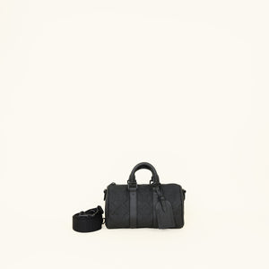 Louis Vuitton Black Monogram Empreinte Keepall Bandouliere 25 Bag
