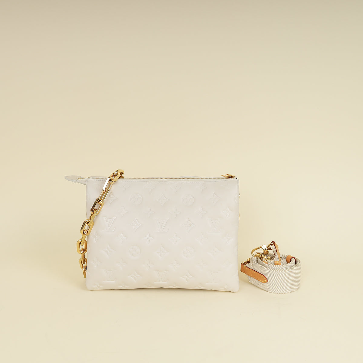 Louis Vuitton Creme Monogram Emperinte Coussin PM Bag-Louis Vuitton-THE CLOSET