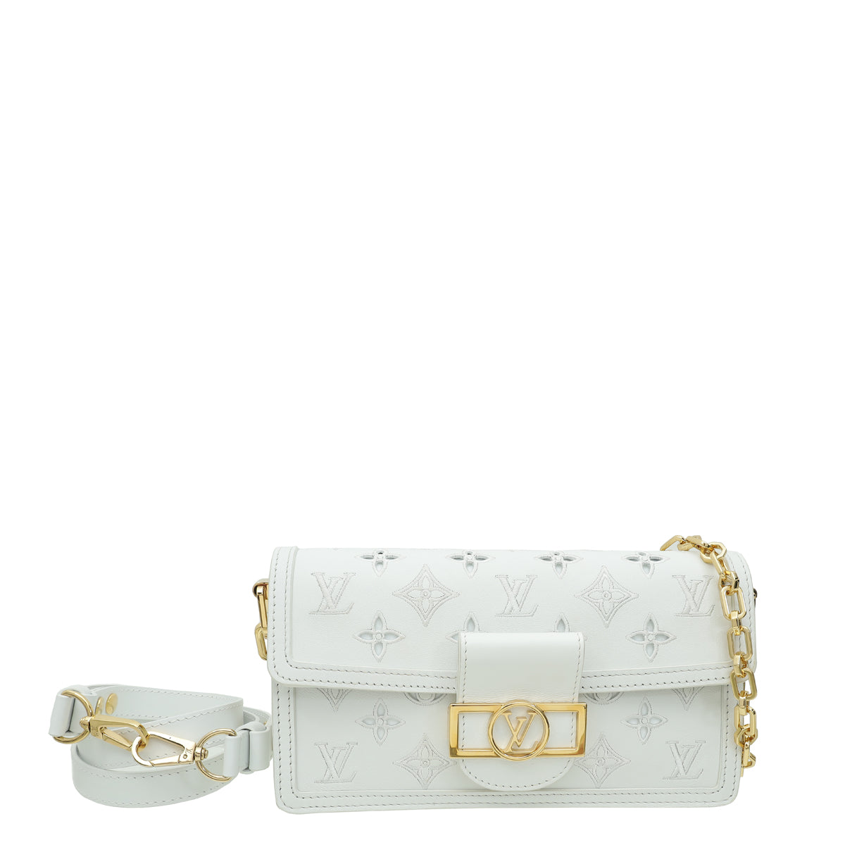 Louis Vuitton White Monogram Cutout Broderie Dauphine East West Bag-Louis Vuitton-THE CLOSET