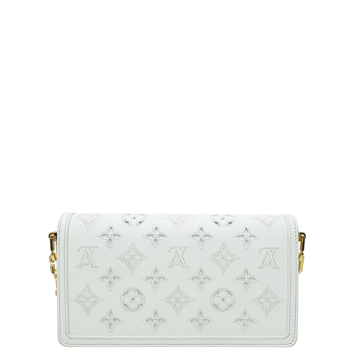 Louis Vuitton White Monogram Cutout Broderie Dauphine East West Bag