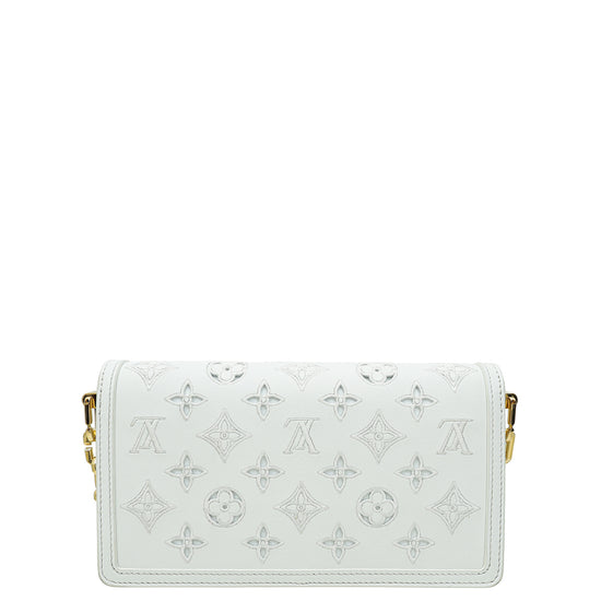 Louis Vuitton White Monogram Cutout Broderie Dauphine East West Bag