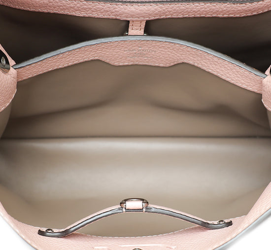 Louis Vuitton Capucines MM Leather Handbag Purse Python Magnolia