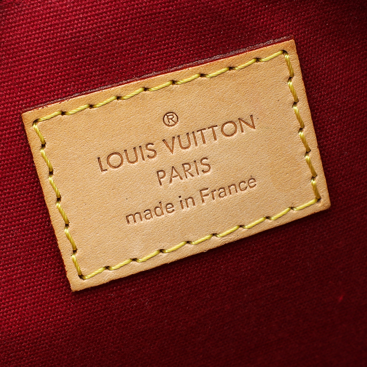 Louis Vuitton Monogram Vernis Bellevue GM Pomme d’ Amour. Made in France.