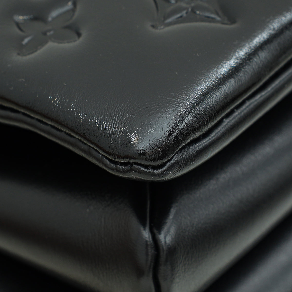 Louis Vuitton Black Monogram Embossed Glazed Coussin PM Bag