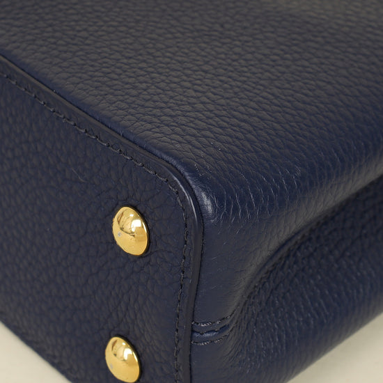 Louis Vuitton Blue Mini Capucine Python Details Bag