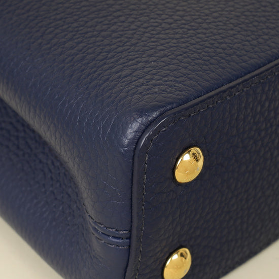 Louis Vuitton Blue Mini Capucine Python Details Bag