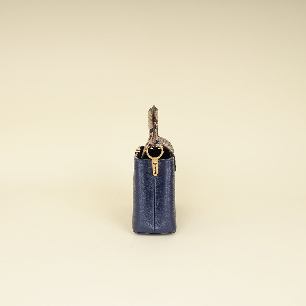 Louis Vuitton Blue Mini Capucine Python Details Bag