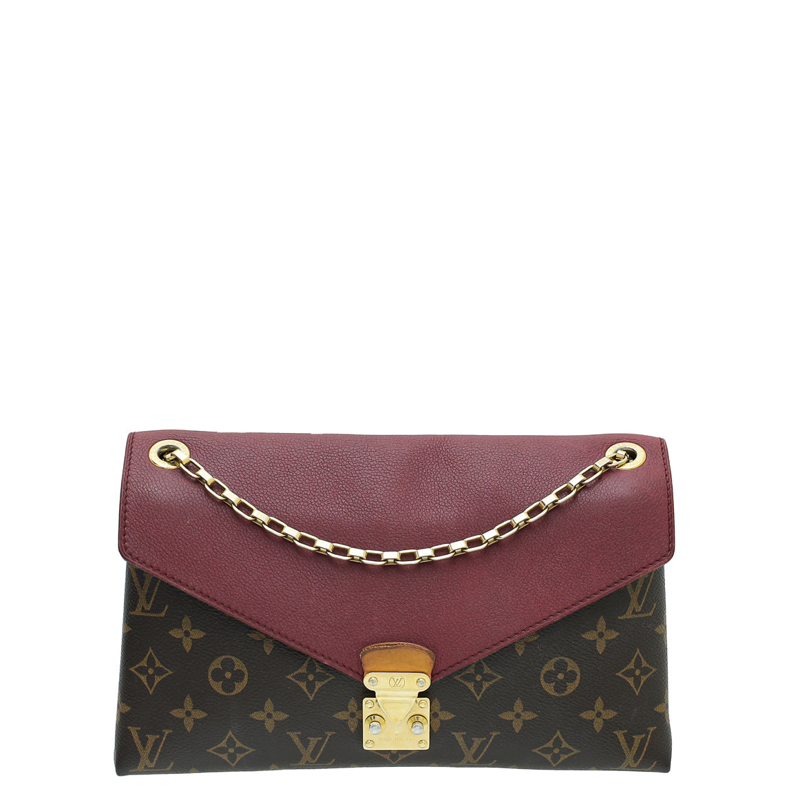 Louis Vuitton, Bags, Auth Louis Vuitton Pallas Monogram Red Wallet On  Chain