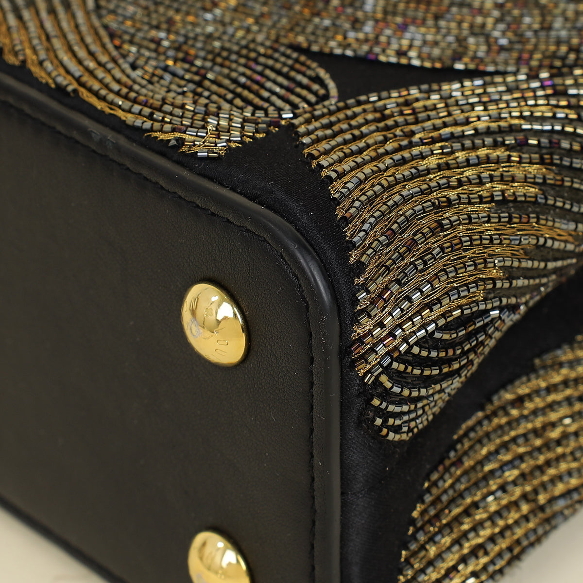 Louis Vuitton Bicolor Satin Beaded Embroidered Cruella Mini Capucines Bag-Louis Vuitton-THE CLOSET