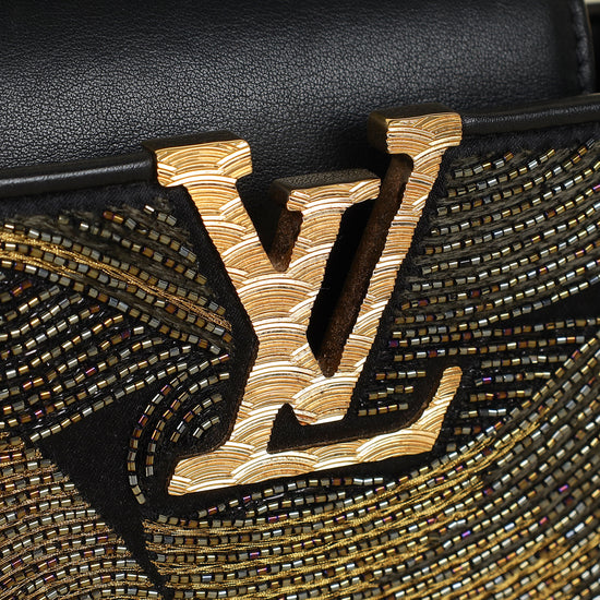 Louis Vuitton Bicolor Satin Beaded Embroidered Cruella Mini Capucines Bag-Louis Vuitton-THE CLOSET