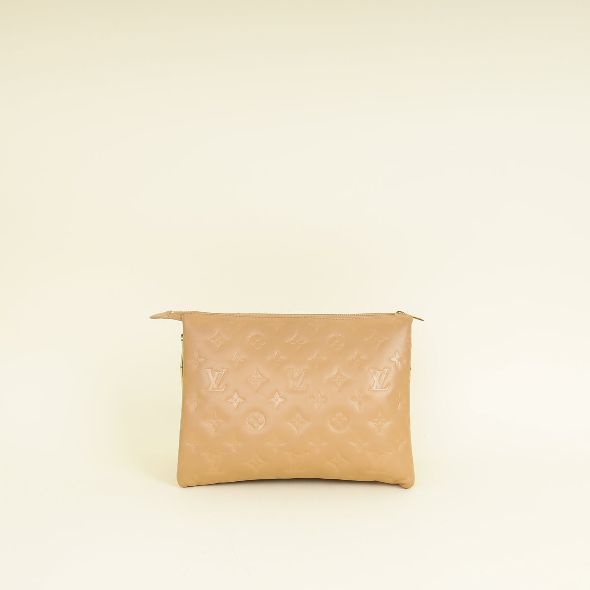 Louis Vuitton Camel Monogram Embossed Puffy Coussin PM Bag