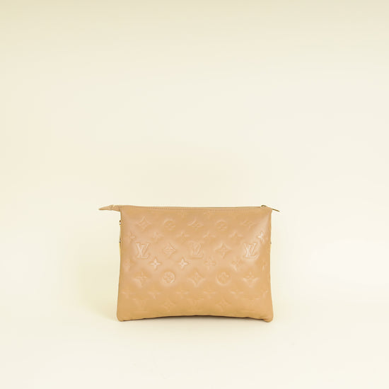 Louis Vuitton Camel Monogram Embossed Puffy Coussin PM Bag