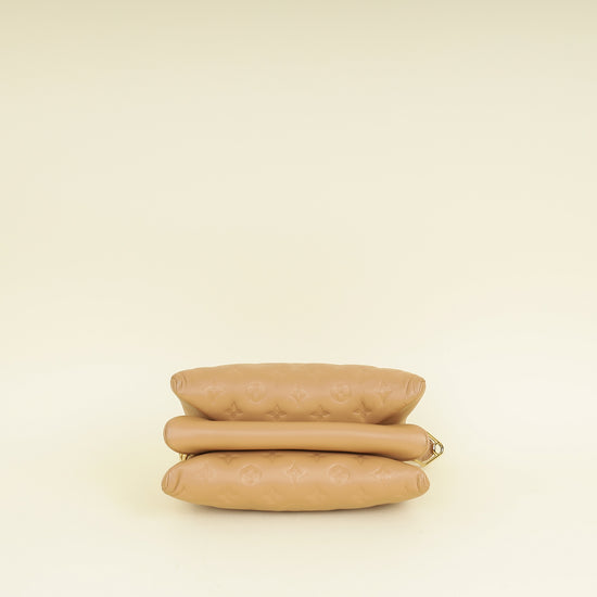 Louis Vuitton Camel Monogram Embossed Puffy Coussin PM Bag