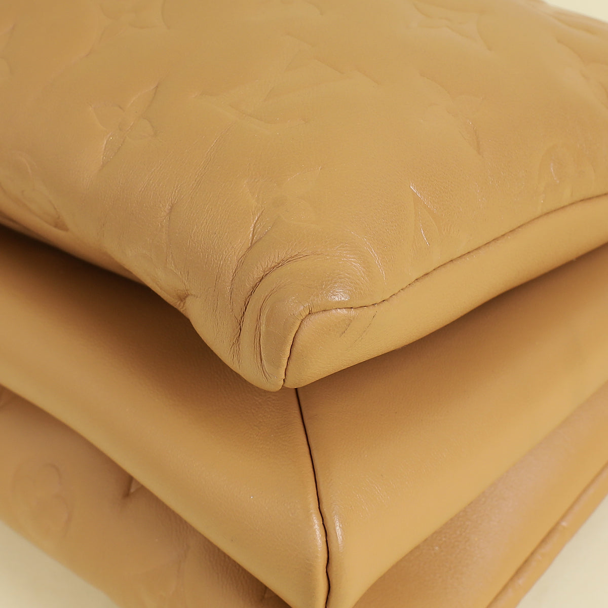 Louis Vuitton Camel Monogram Embossed Puffy Coussin PM Bag