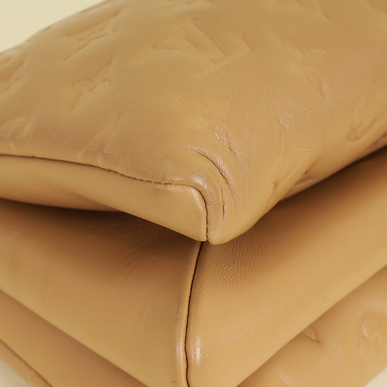 Louis Vuitton Camel Monogram Embossed Puffy Coussin PM Bag