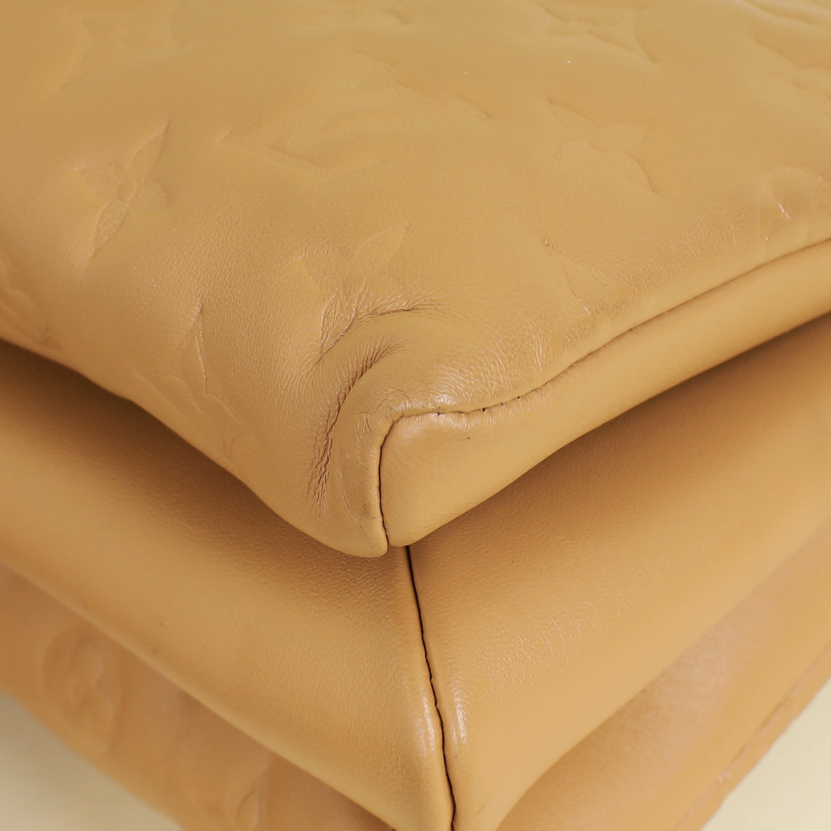 Louis Vuitton Camel Monogram Embossed Puffy Coussin PM Bag
