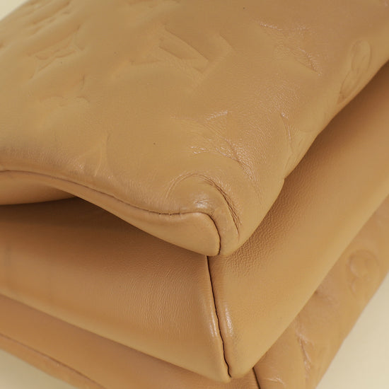 Louis Vuitton Camel Monogram Embossed Puffy Coussin PM Bag