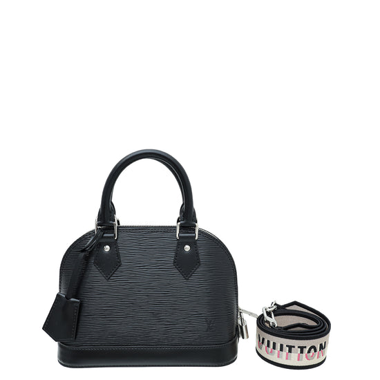 Louis Vuitton Noir Alma BB Bag W /Jacquard Strap