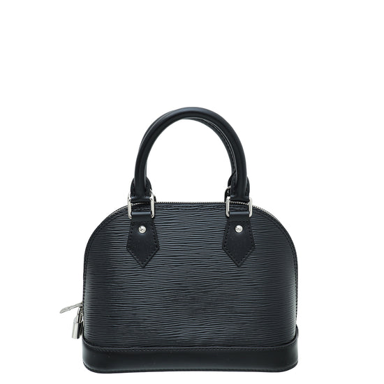 Alma Handbag Epi Leather with Logo Jacquard Strap BB