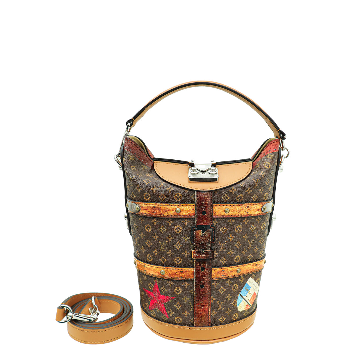 Louis Vuitton Monogram Tan Time Trunk Duffle Bag-Louis Vuitton-THE CLOSET