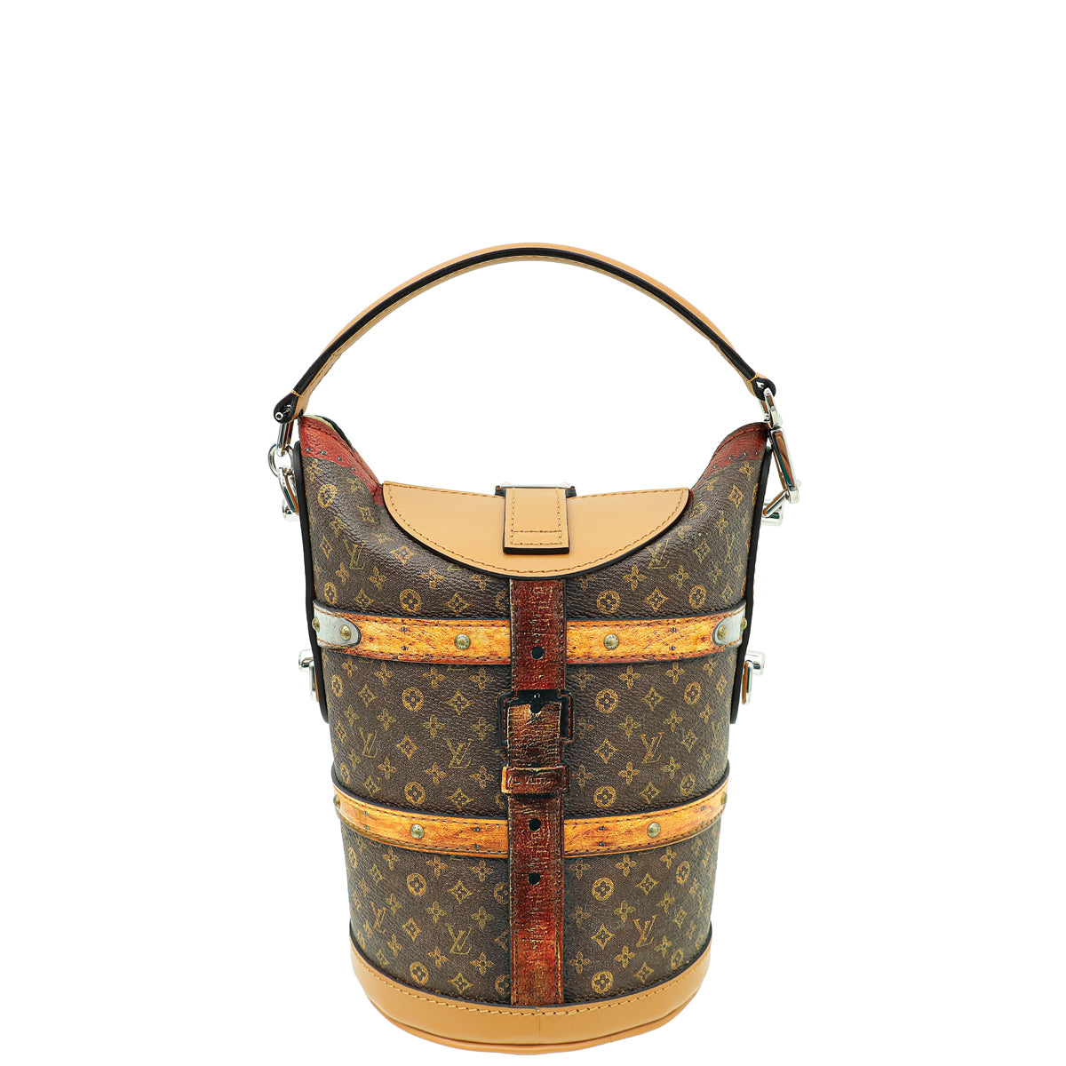 Louis Vuitton Monogram Tan Time Trunk Duffle Bag-Louis Vuitton-THE CLOSET
