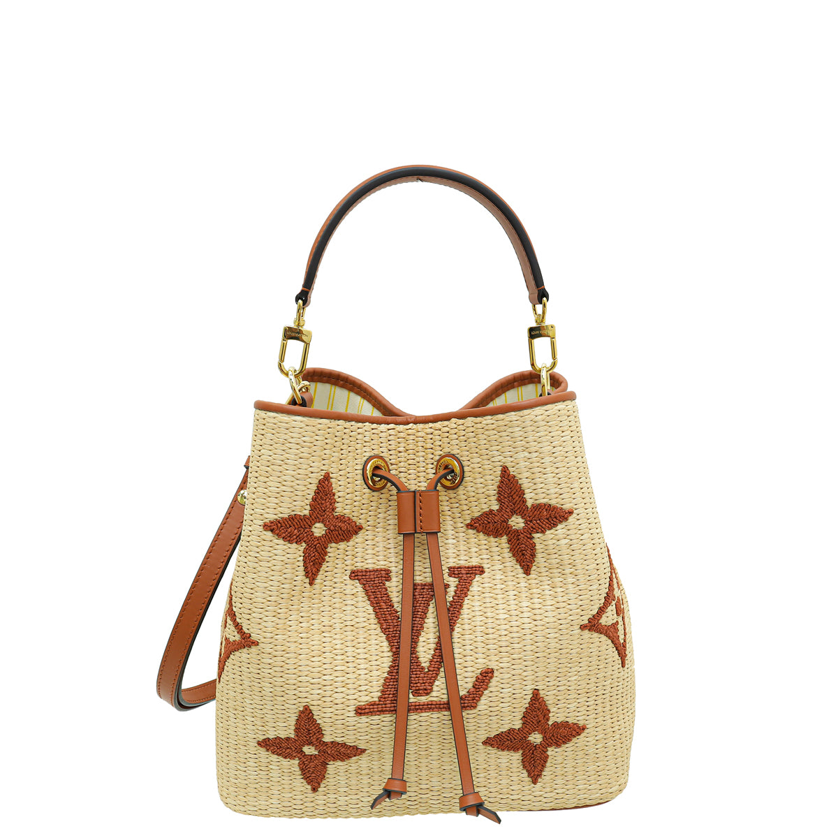 Louis Vuitton Tan Raffia Monogram Neonoe MM Bag-Louis Vuitton-THE CLOSET