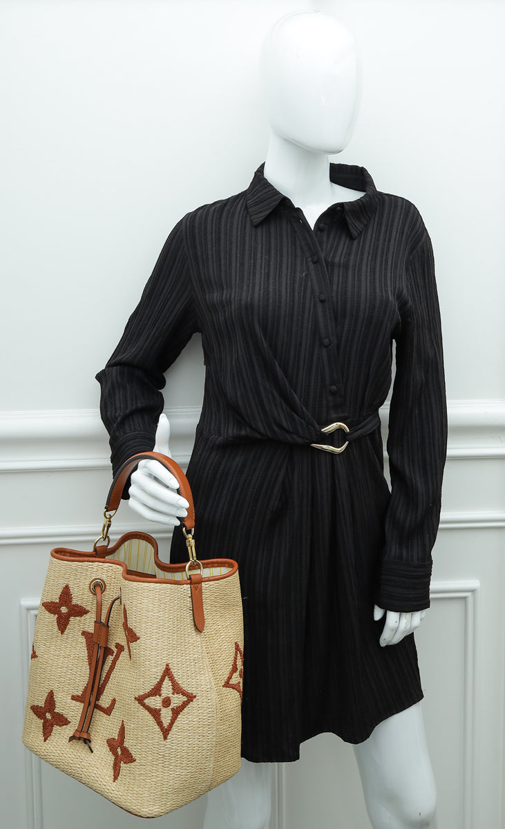 Louis Vuitton Tan Raffia Monogram Neonoe MM Bag – The Closet