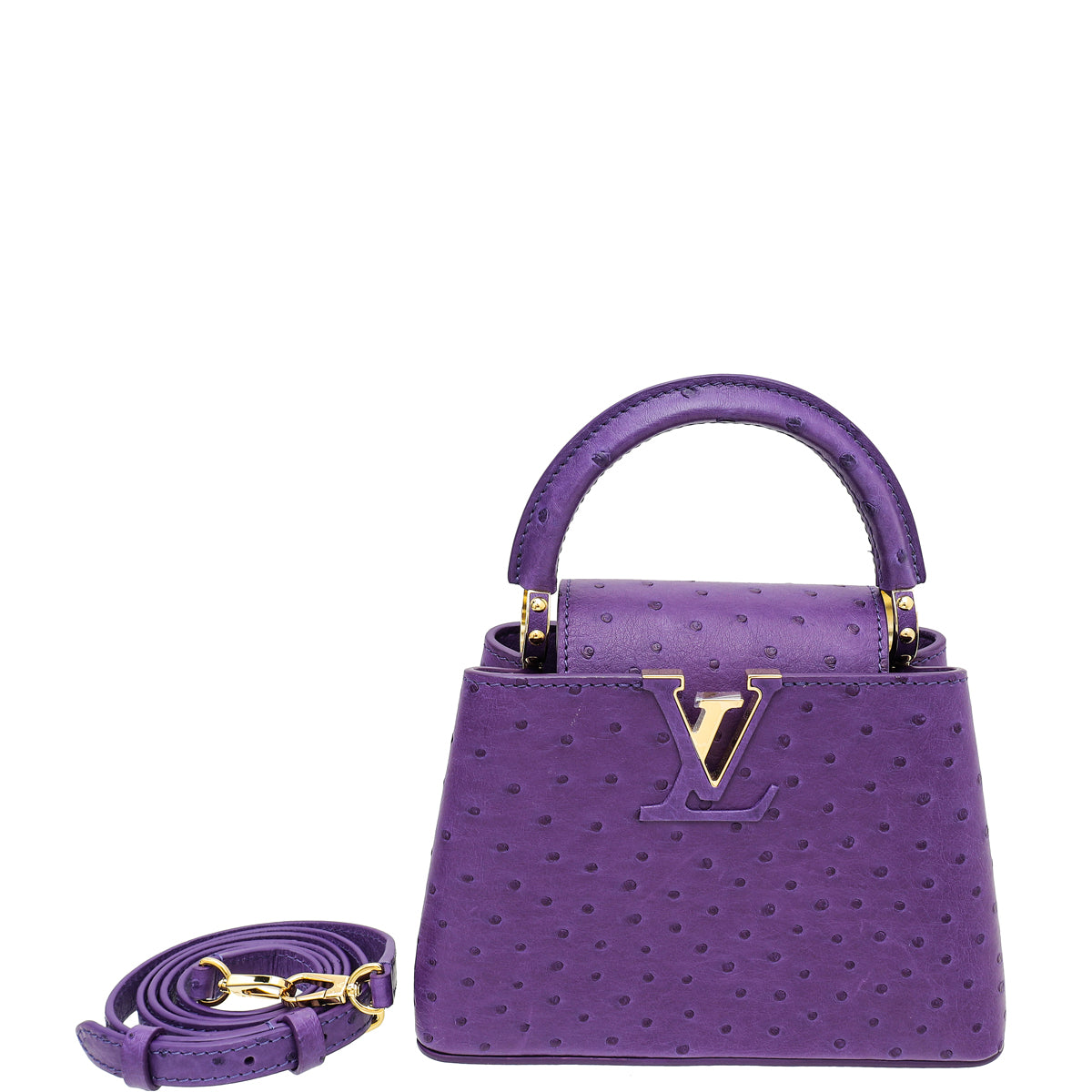 Louis Vuitton Mini Capucine in Ostrich Purple in 2023