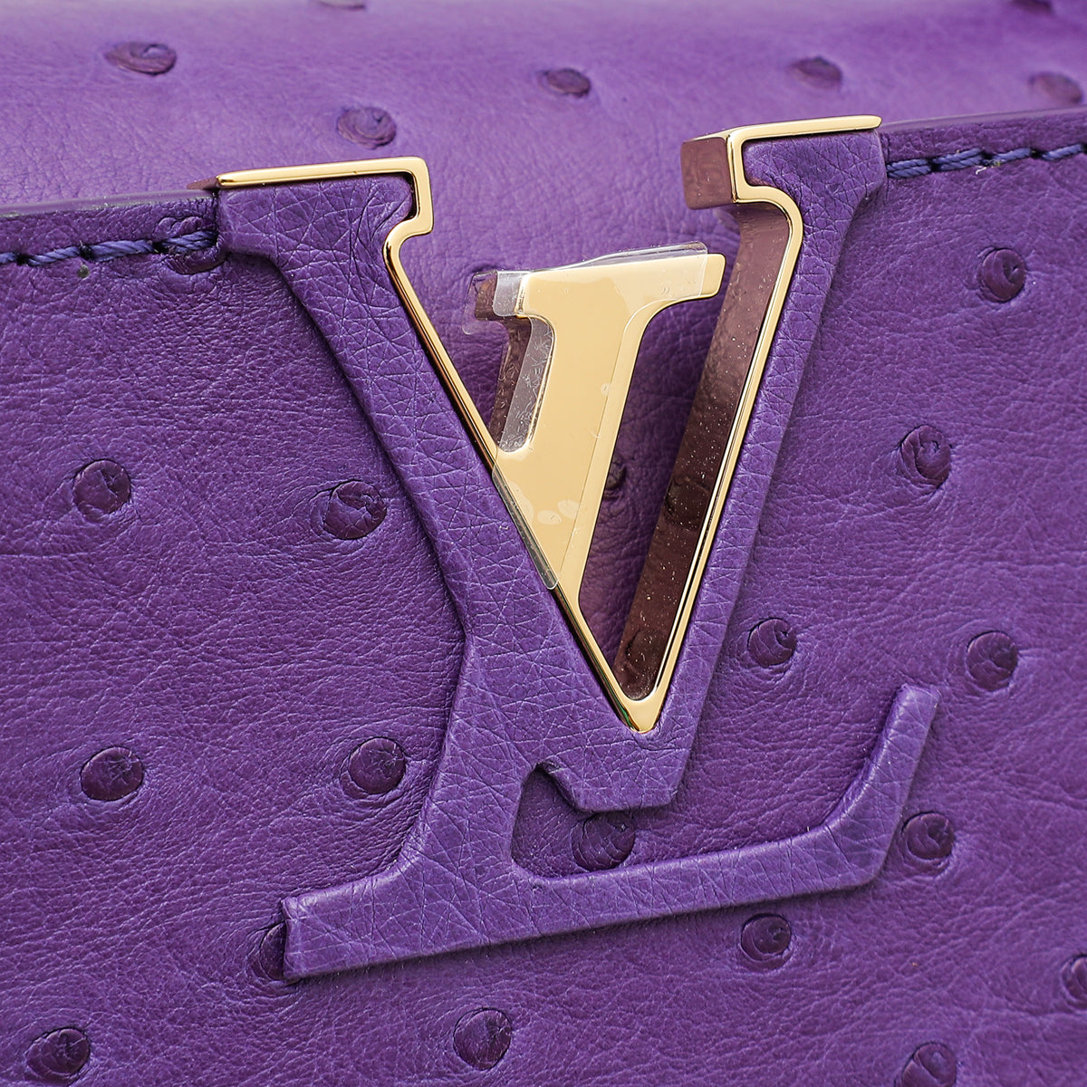 Louis Vuitton Amethyste Ostrich Capucines Mini Bag