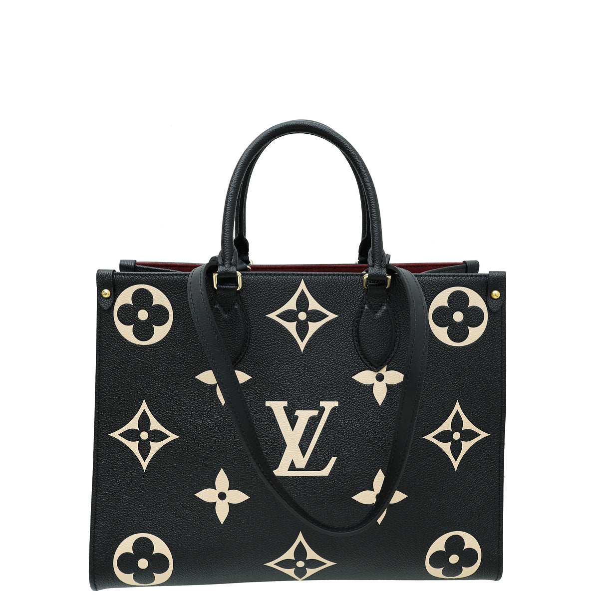 Louis Vuitton Madeleine Handbag Bicolor Monogram Empreinte Giant mm Black
