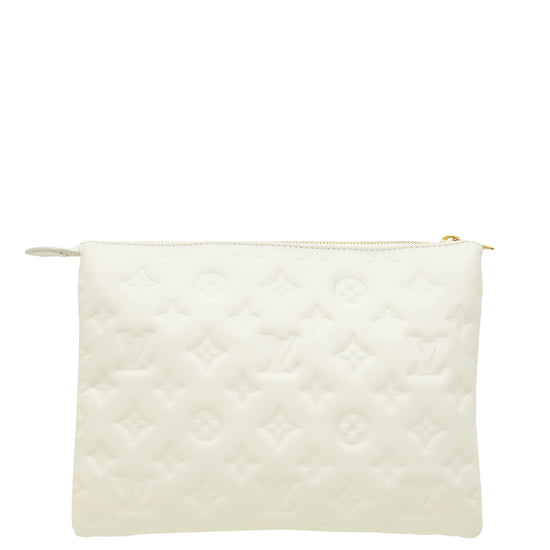 Louis Vuitton Blanc Monogram Embossed Coussin PM Bag