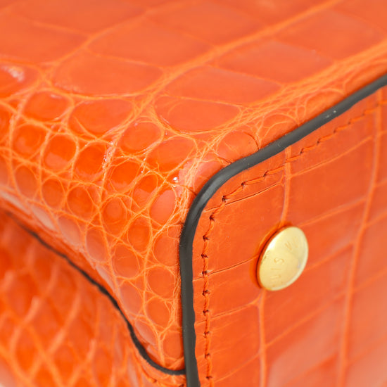 Louis Vuitton Orange Shiny Alligator Mini Capucines Bag