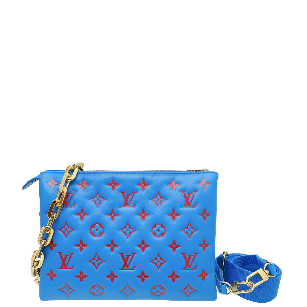 Louis Vuitton Bleu Rouge Monogram Embossed Coussin PM Bag-Louis Vuitton-THE CLOSET