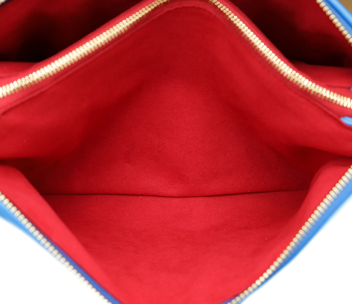 Louis Vuitton Bleu Rouge Monogram Embossed Coussin PM Bag