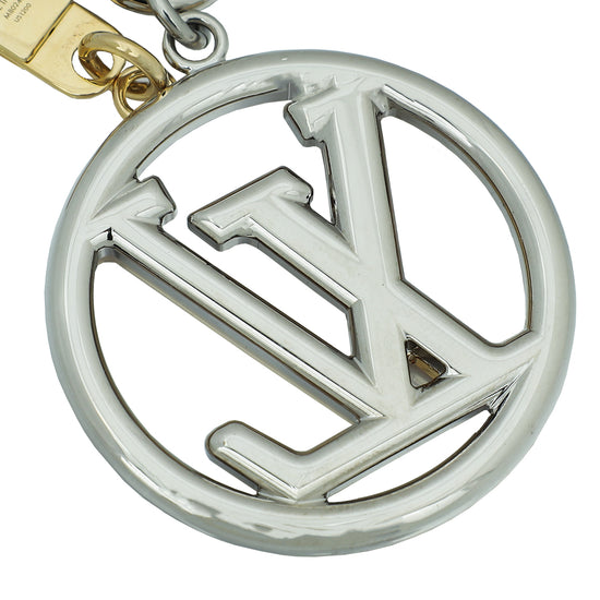 Louis Vuitton Logo Silver Tone Key Ring