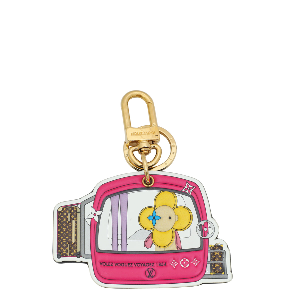 Louis Vuitton monogram Pink Xmas Vivienne Courchevel Bag Charm Key Holder