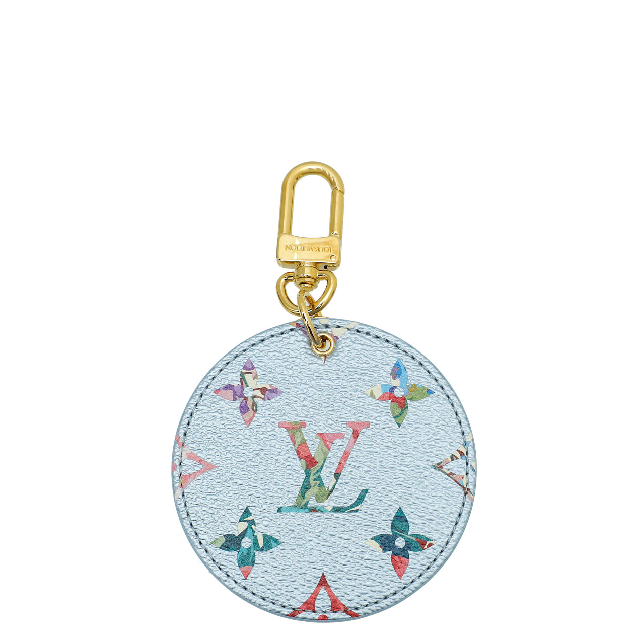Louis Vuitton Blue Multicolor Metallic Monogram Illustre LV Garden Bag Charm Key Ring-Louis Vuitton-THE CLOSET